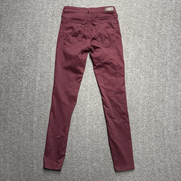 AG Adriano Goldschmied Jeans Womens 24 Burgundy Prima Crop Mid Rise Cigarette - Picture 5 of 8